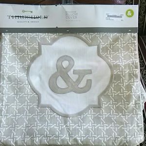 THRESHOLD Monogram Pillow Cover NEW